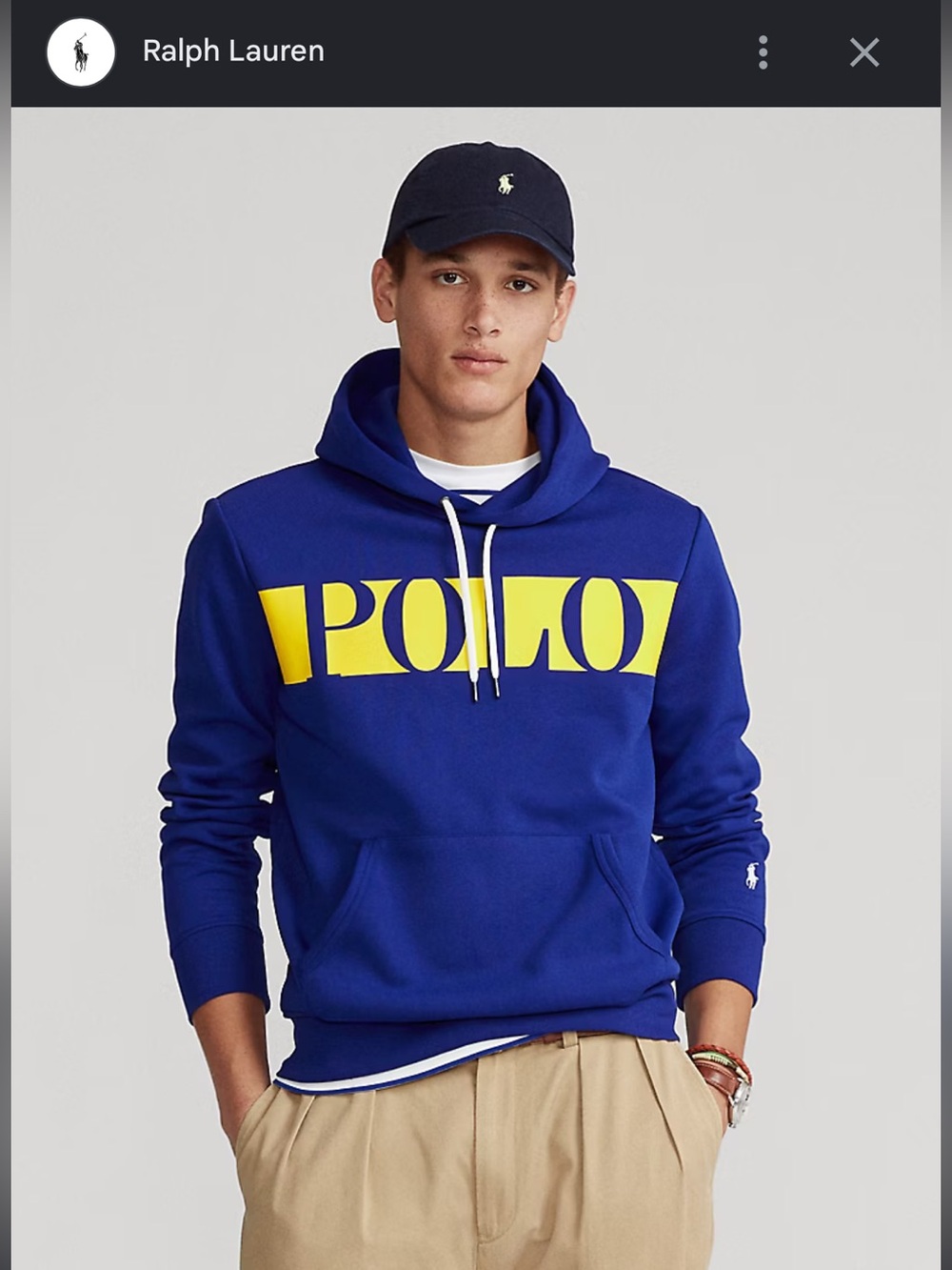 Polo by Ralph Lauren Royal Blue Hoodie with Yellow Logo